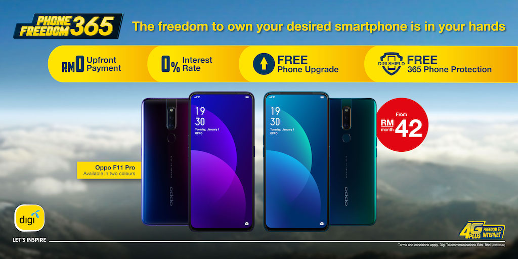 Own the Latest OPPO F11 Pro from only RM42month with Digi