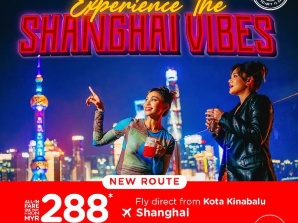 AirAsia New Direct Route From Kota Kinabalu to Shanghai