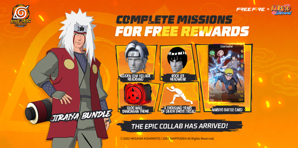 Free Fire x Naruto Shippuden Free Rewards