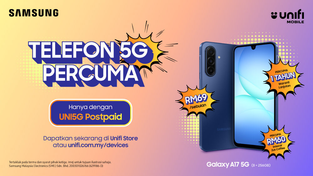 Samsung Galaxy A17 5G Now Free with Unifi Mobile