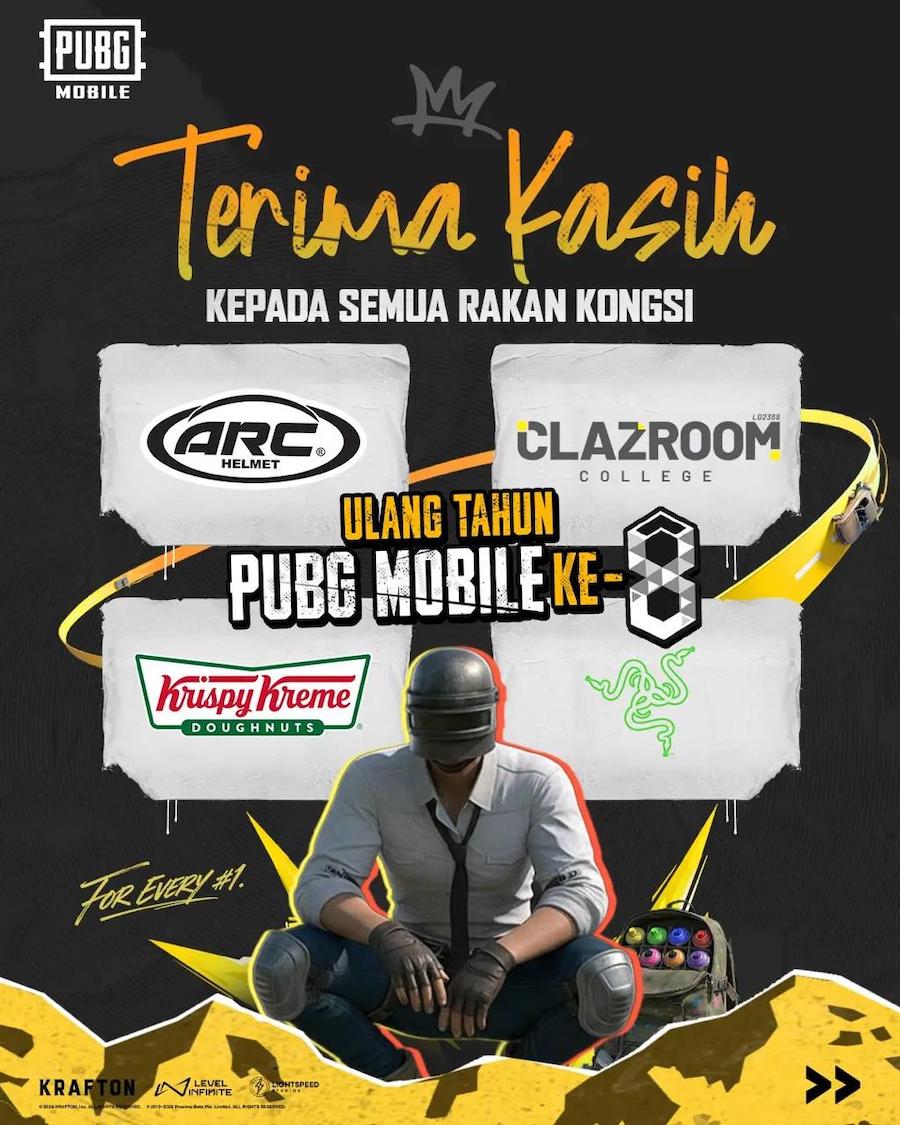 PUBG MOBILE 8th Anniversary Partners