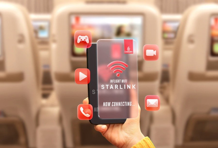Emirates A380 Debuts World-First Starlink Internet