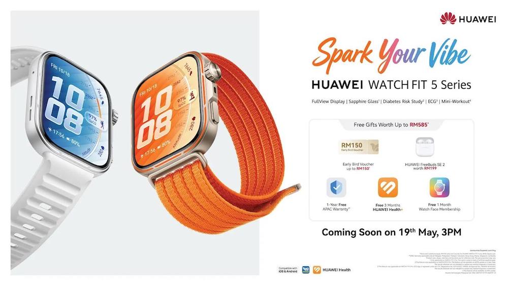 HUAWEI WATCH FIT 5 Series Coming Soon 19 May HUAWEI WATCH FIT 5 Series Coming Soon 19 May