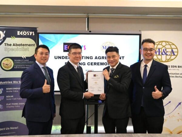 EcoSys (Malaysia) Berhad Inks Underwriting Agreement with M & A Securities